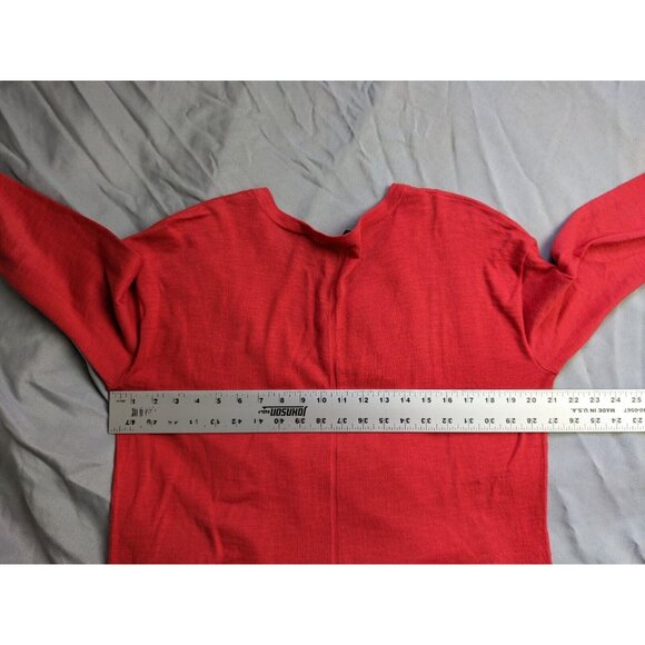 Talbots Sweater Red V Neck Lightweight Tassle Hem Cotton Womens Size M - Picture 7 of 8